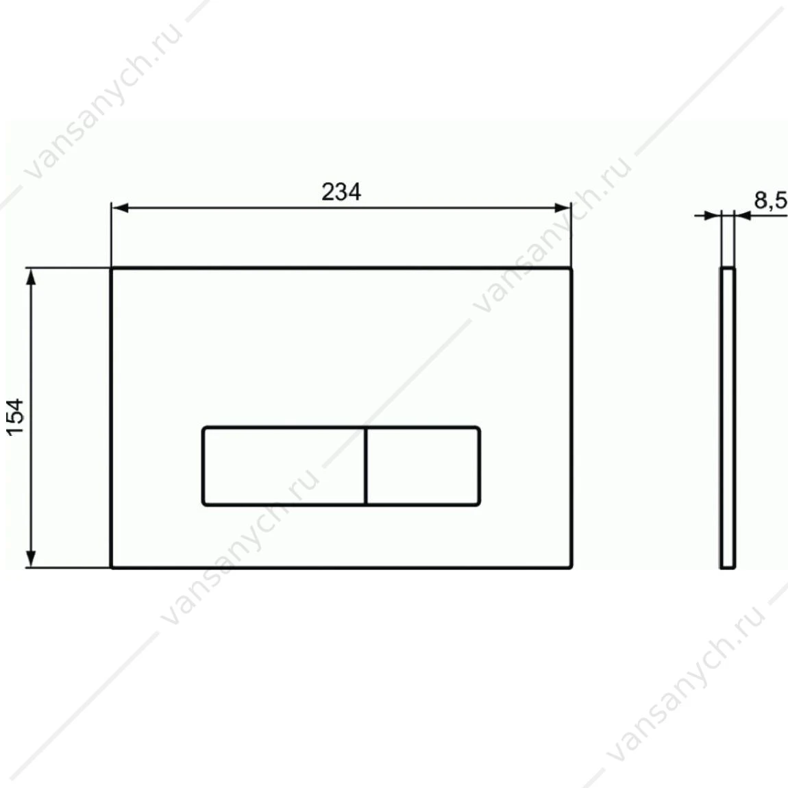 Клавиша Ideal Standard Oleas M2, R0121AA, хром