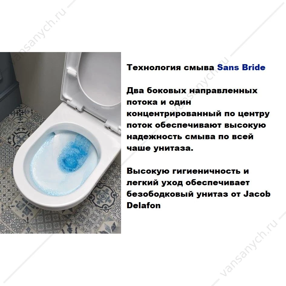 Унитаз безободковый подвесной Jacob Delafon Elite Rimless с сиденьем, креплениями, EDX114RU-00
