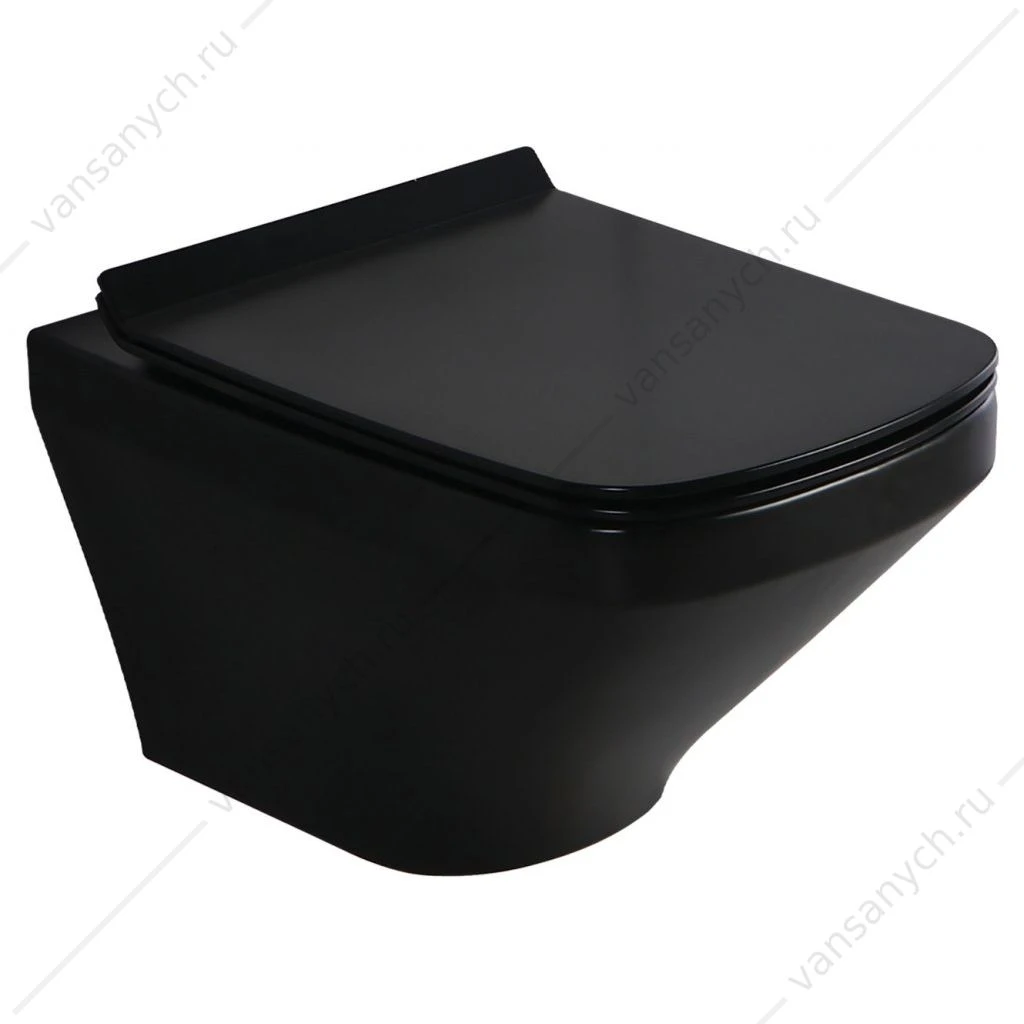 Унитаз безободковый подвесной BELBAGNO SELA, черный, BB3201CHR-MB