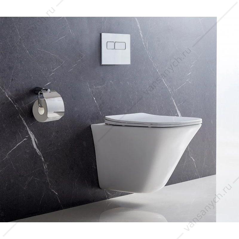 Унитаз безободковый подвесной BELBAGNO MARMI, белый, BB052CHR