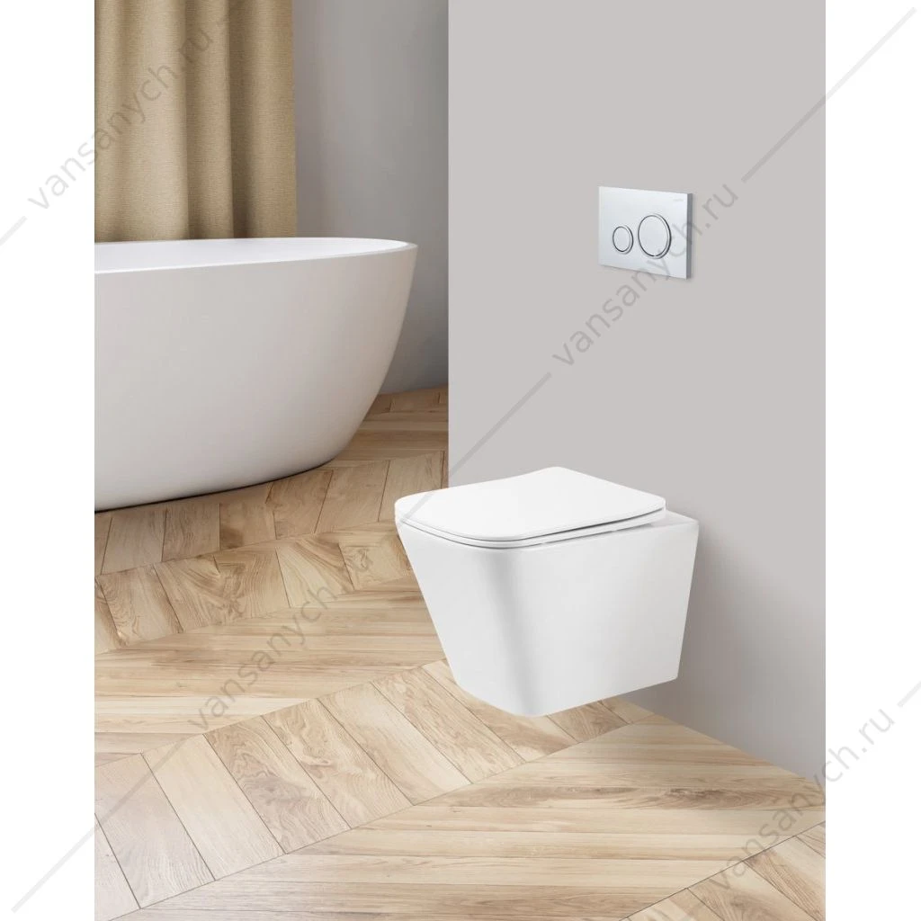 Унитаз безободковый подвесной BELBAGNO ARDENTE-R, белый, BB520CHR