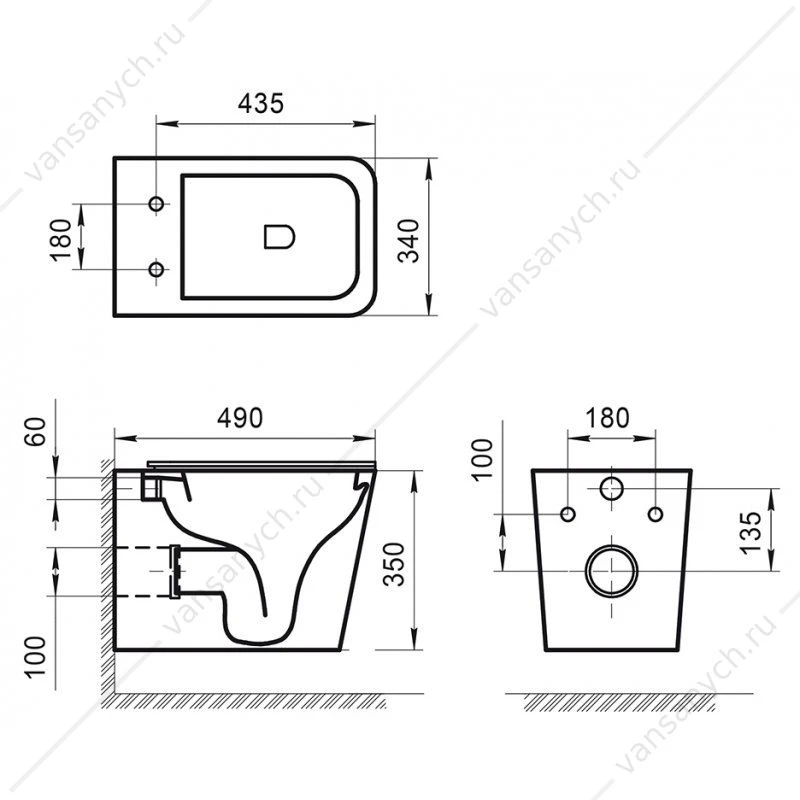 Унитаз безободковый подвесной BELBAGNO ARDENTE-R, белый, BB520CHR