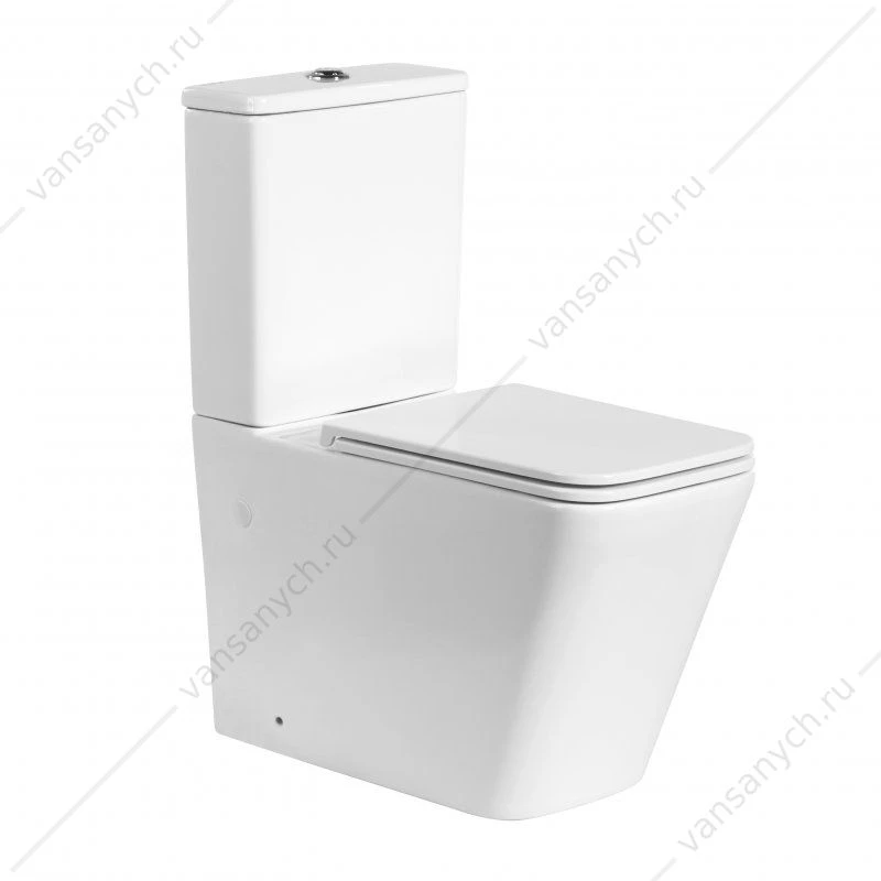 Чаша унитаза-компакт безободковая BELBAGNO ARDENTE-R, белый, BB02093CPR