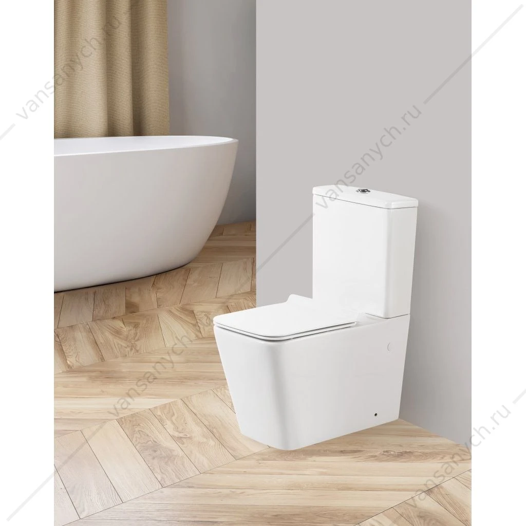 Чаша унитаза-компакт безободковая BELBAGNO ARDENTE-R, белый, BB02093CPR