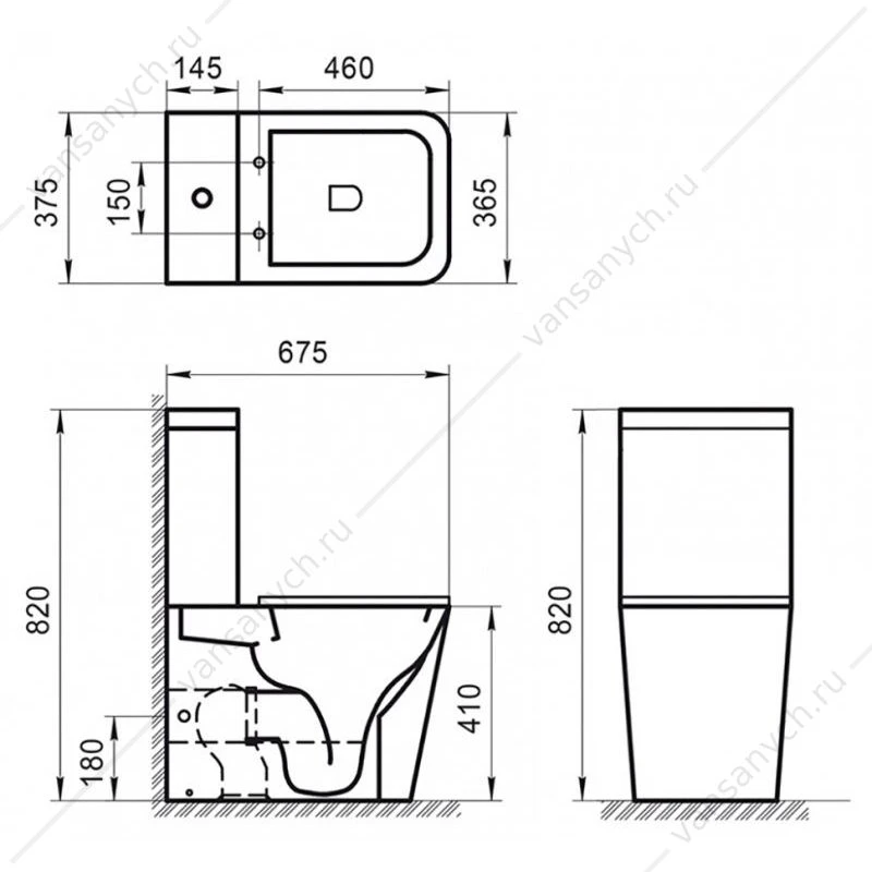 Бачок унитаза-компакт BELBAGNO ARDENTE-R, белый, BB02093T