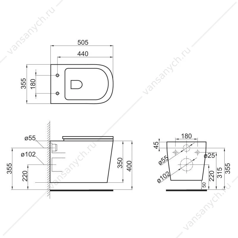 Унитаз подвесной BELBAGNO VENETO, белый, BB132CHR