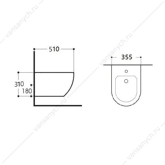 Биде подвесное ЕВРОПА AQ1016-00