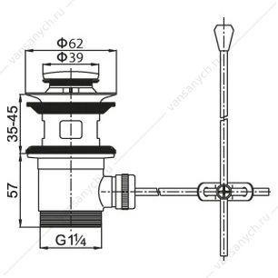 Донный клапан с переливом Articoli Vari CZR-SA2-01(02,03), хром