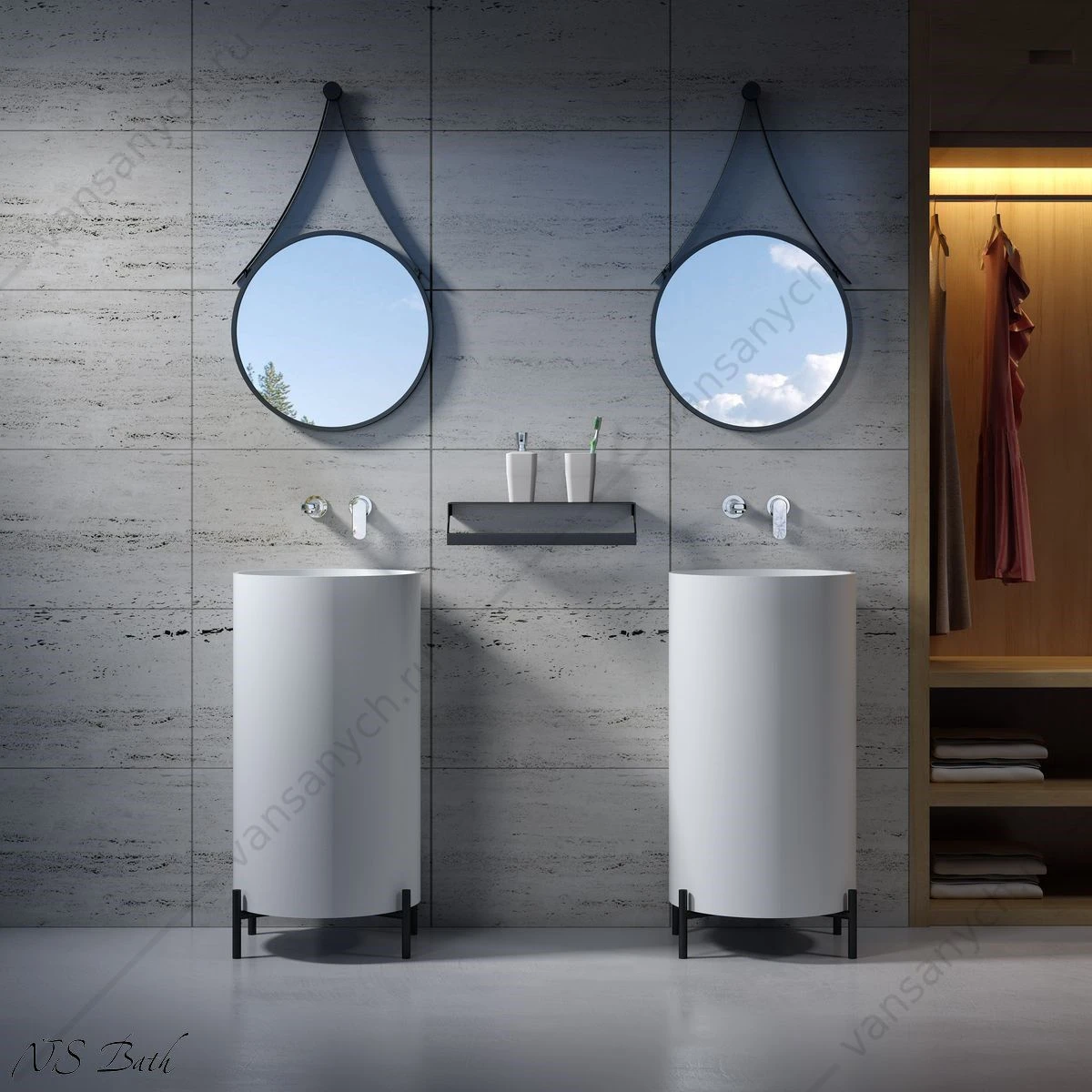 Раковина 45х45 напольная NS Bath NSF-45450