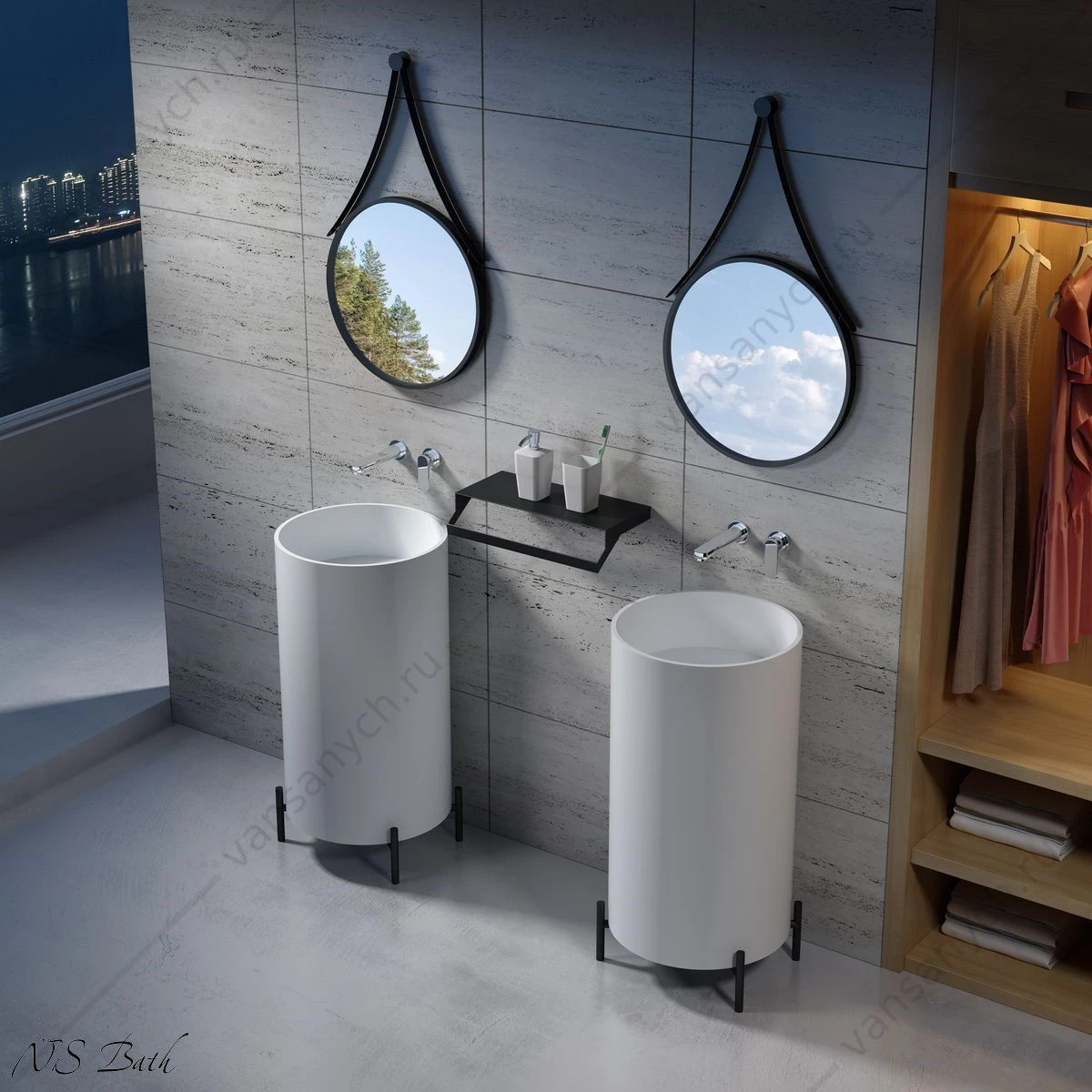 Раковина 45х45 напольная NS Bath NSF-45450