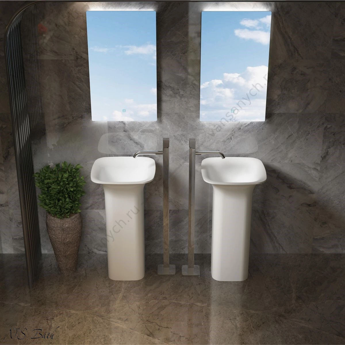 Раковина 46х46 напольная NS Bath NSF-46461