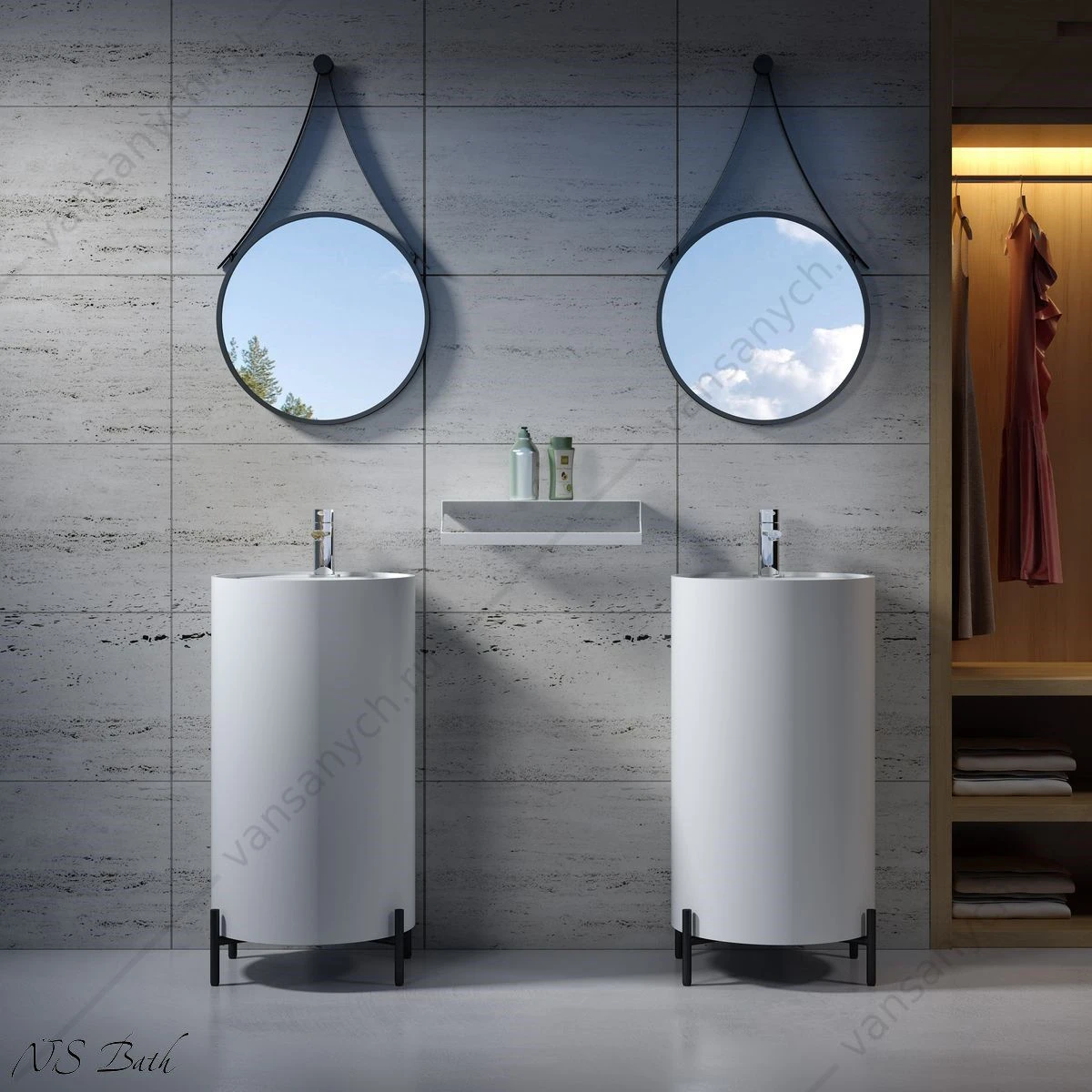 Раковина 46х46 напольная NS Bath NSF-46462