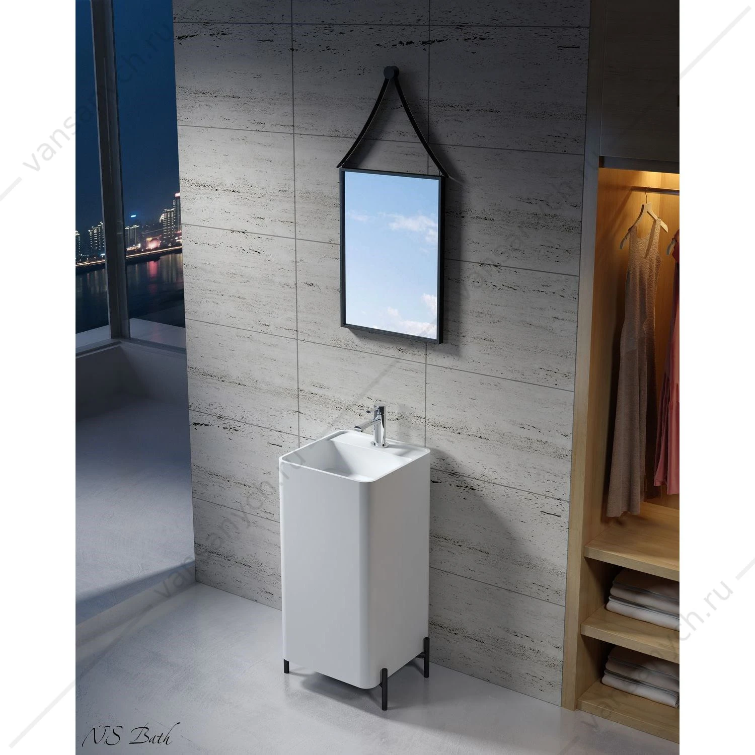Раковина 48х42 напольная NS Bath NSF-47420