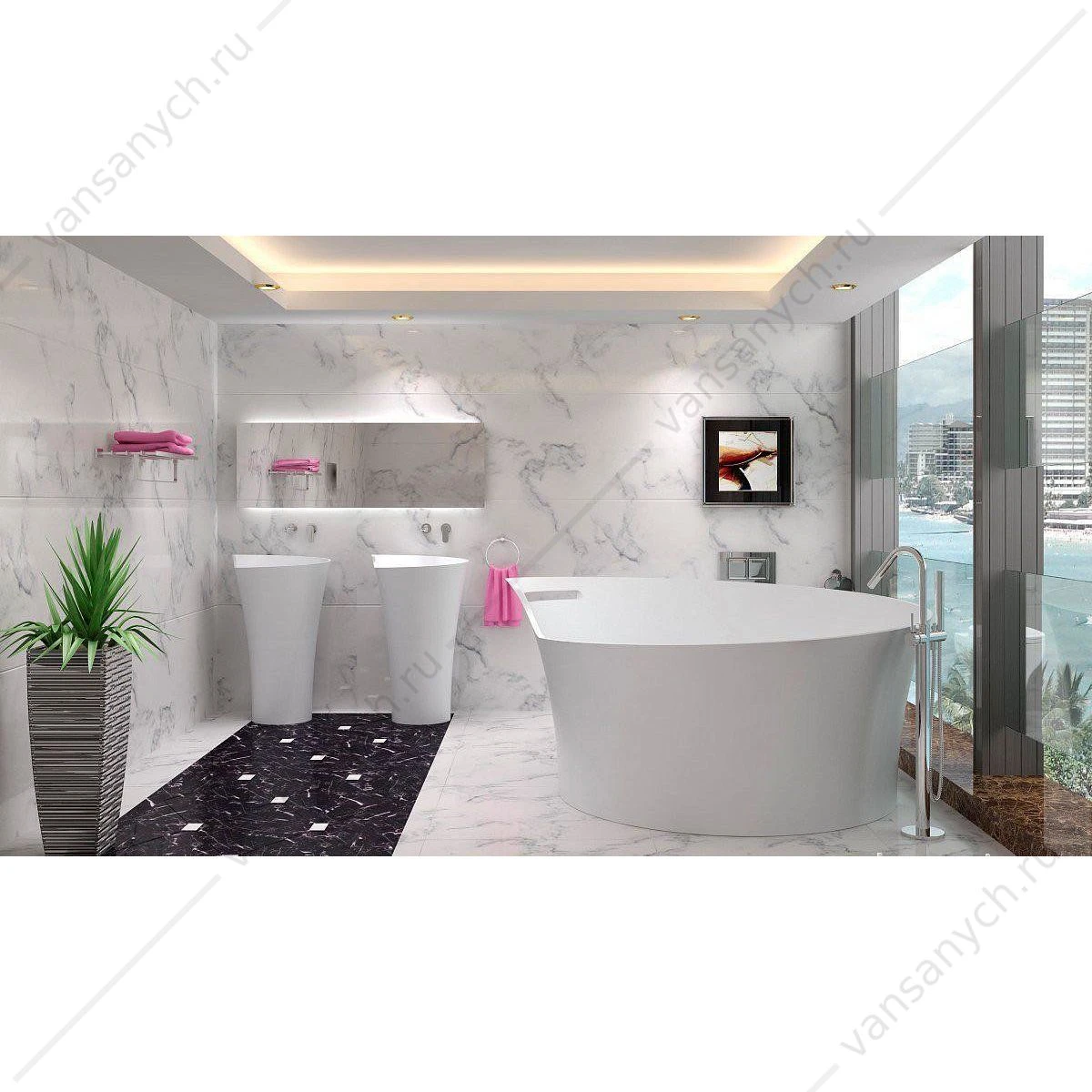 Раковина 53х53 напольная NS Bath NSF-5290