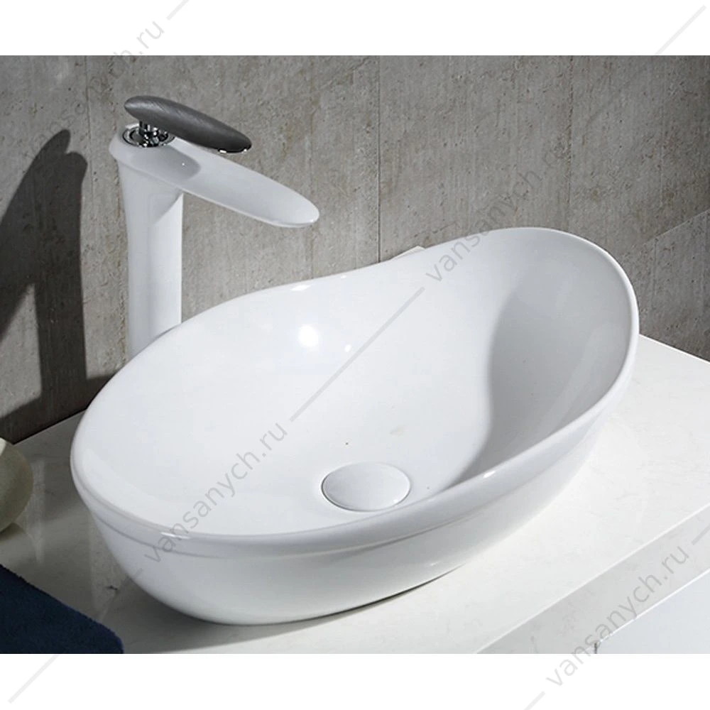Раковина 52х34 накладная овальная BELBAGNO BB1362 белый