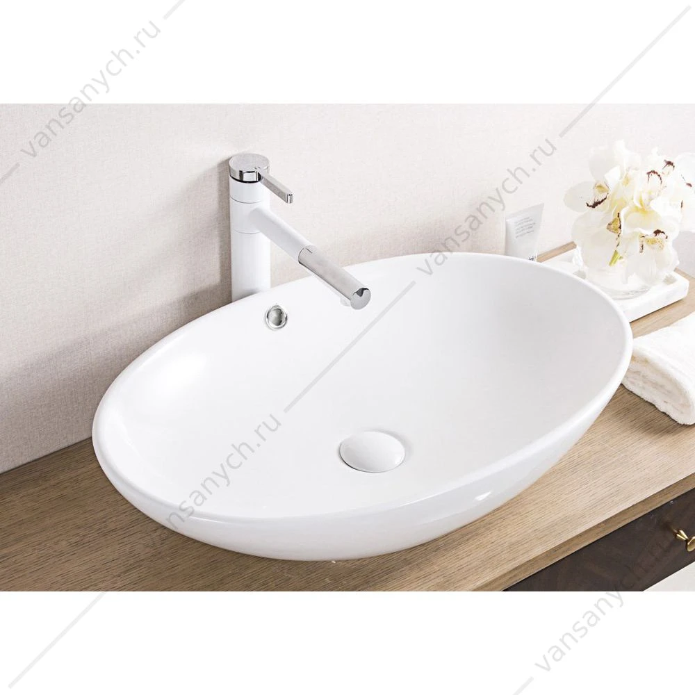Раковина 63х41 накладная овальная BELBAGNO BB1104 белый