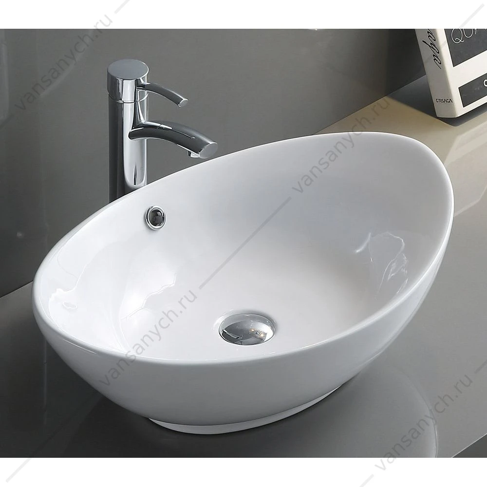 Раковина 60х37 накладная овальная BELBAGNO BB1087 белый