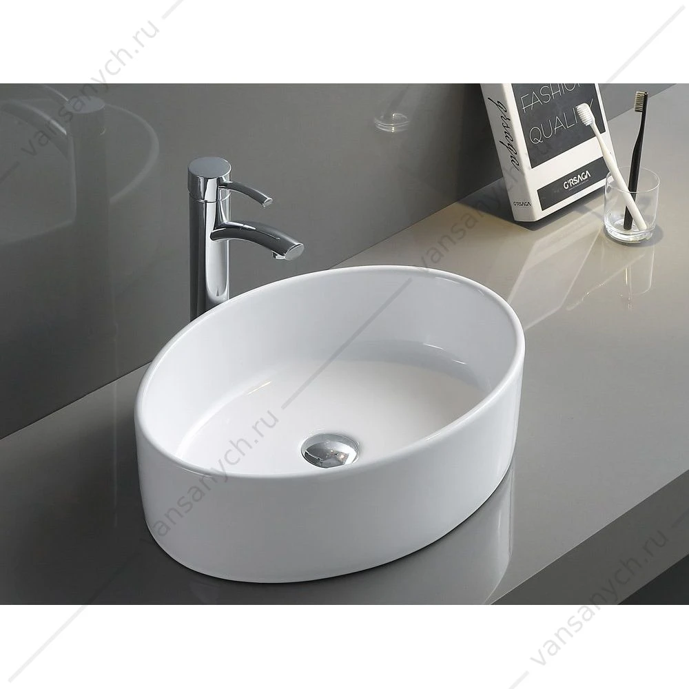 Раковина 51х37 накладная овальная BELBAGNO BB1049 белый