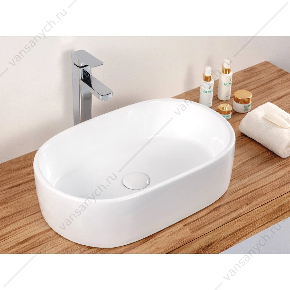 Раковина 55х35 накладная овальная BELBAGNO BB1048 белый