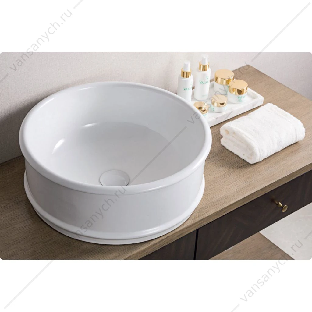 Раковина 45х45 накладная круглая BELBAGNO BB1383 белый