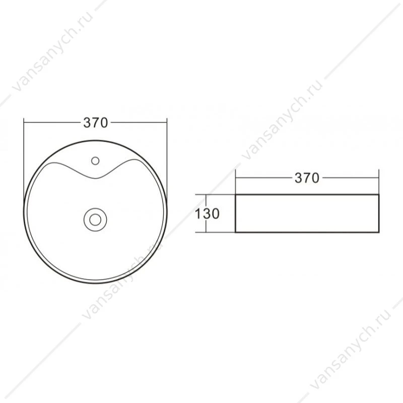 Раковина 37х37 накладная круглая BELBAGNO BB1400 белый