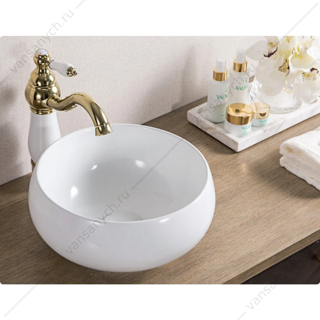 Раковина 30х30 накладная круглая BELBAGNO BB1114 белый