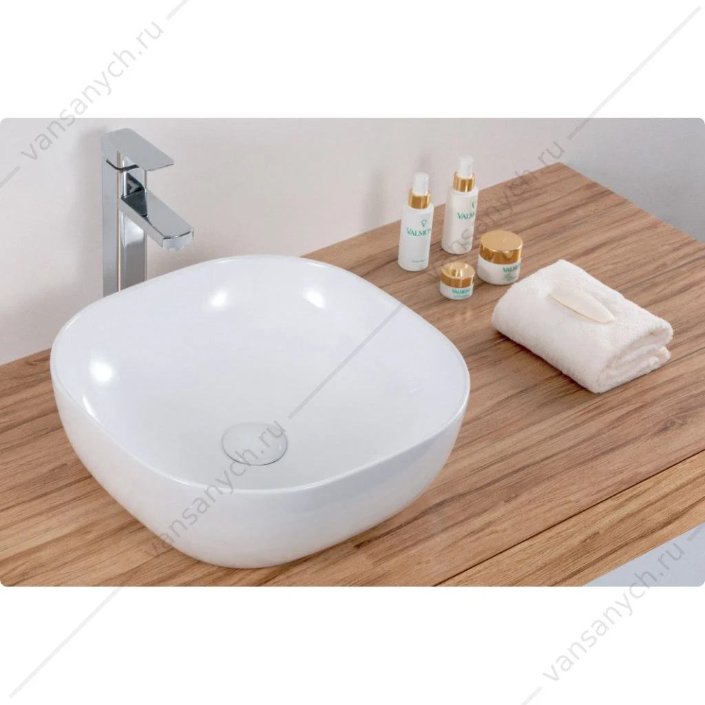 Раковина 43х43 накладная BELBAGNO BB1301 белый