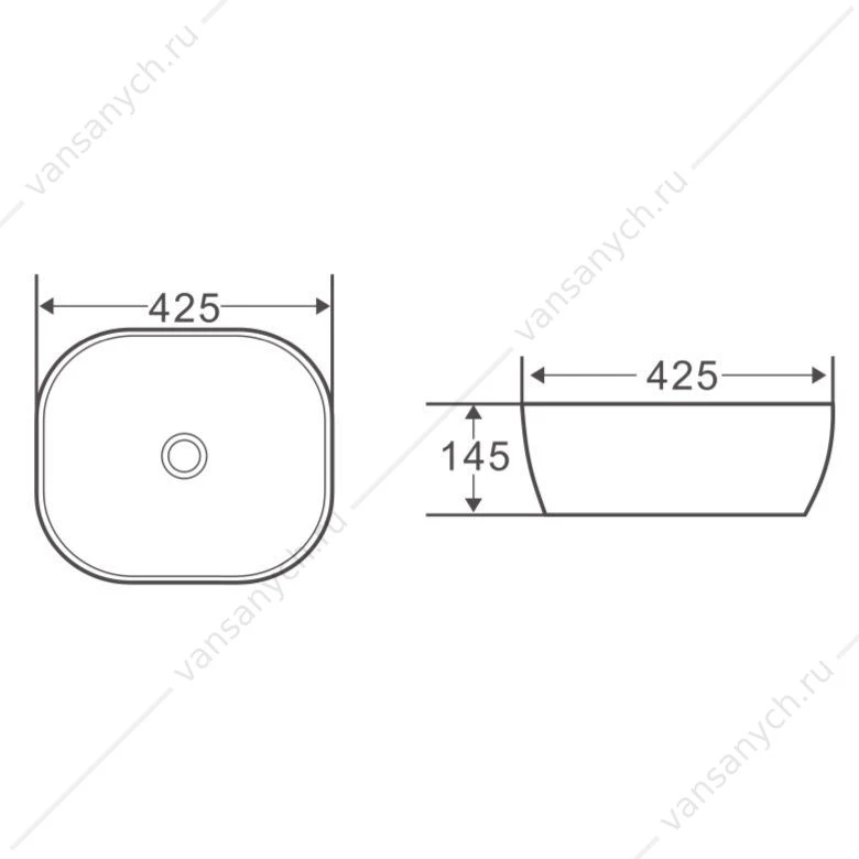 Раковина 43х43 накладная BELBAGNO BB1301 белый