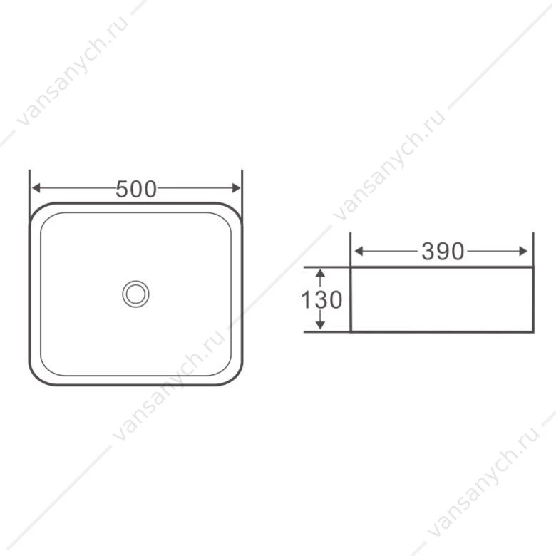 Раковина 50х39 накладная BELBAGNO BB1304 белый