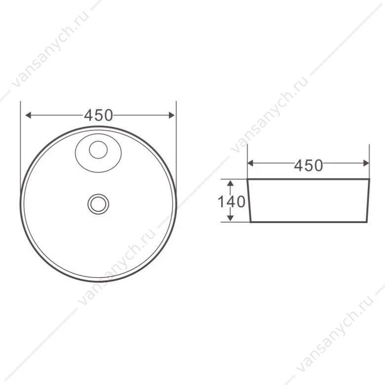 Раковина 45х45 накладная BELBAGNO BB1306 белый