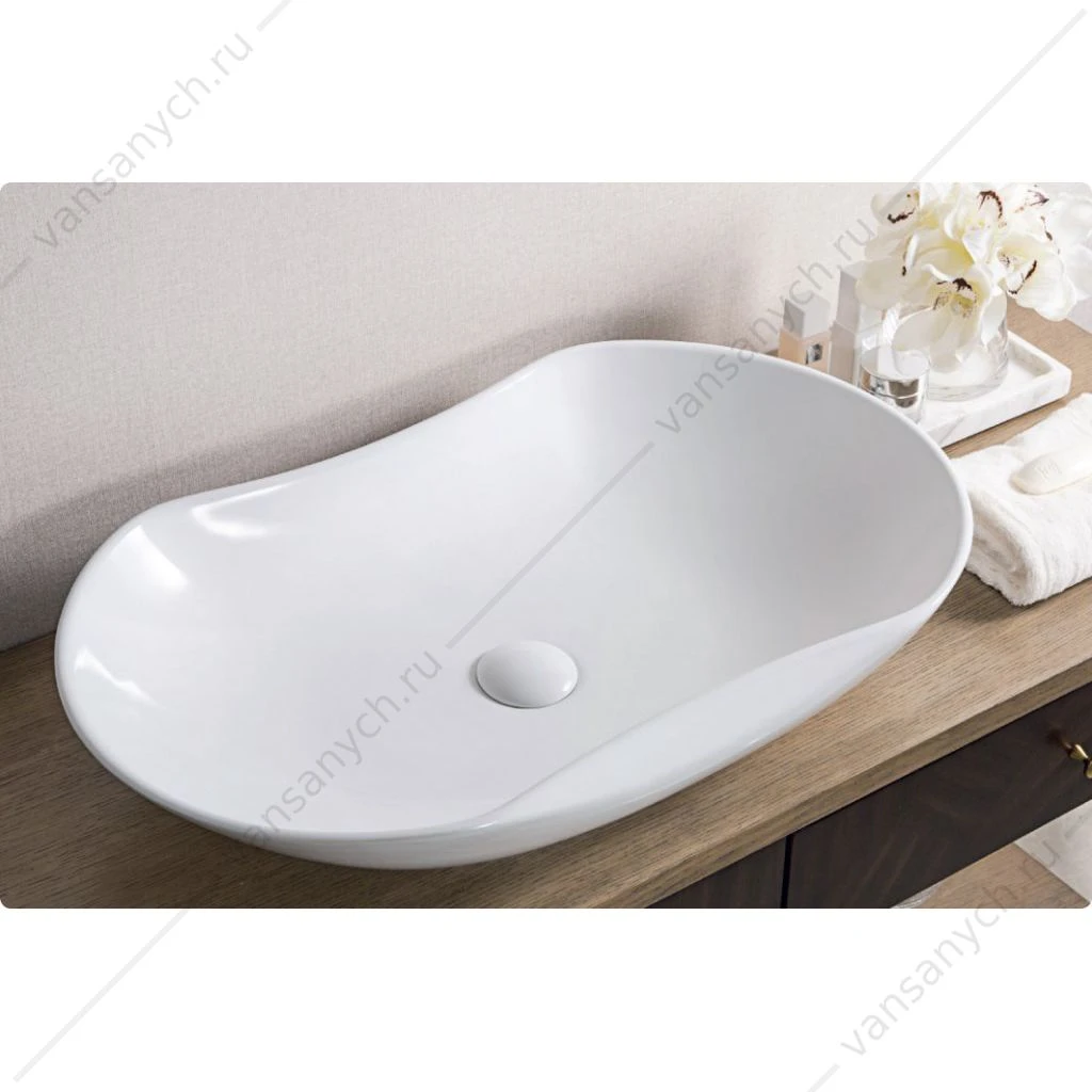 Раковина 66х41 накладная BELBAGNO BB1334 белый