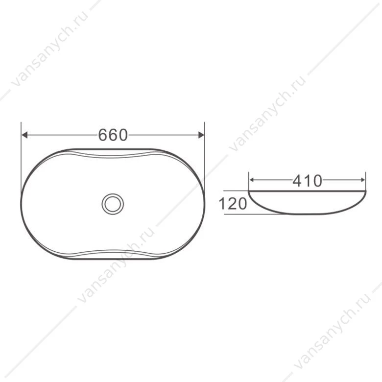 Раковина 66х41 накладная BELBAGNO BB1334 белый
