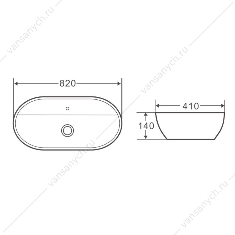 Раковина 82х41 накладная BELBAGNO BB1347 белый