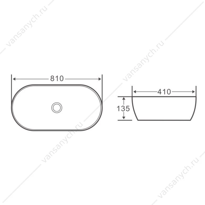 Раковина 81х41 накладная BELBAGNO BB1349 белый