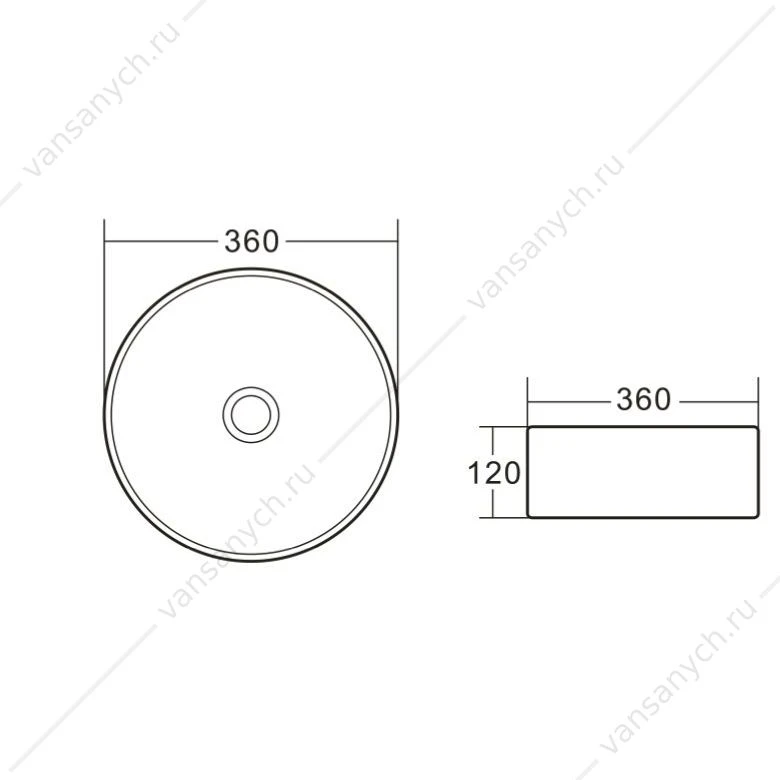 Раковина 36х36 накладная BELBAGNO BB1357 белый