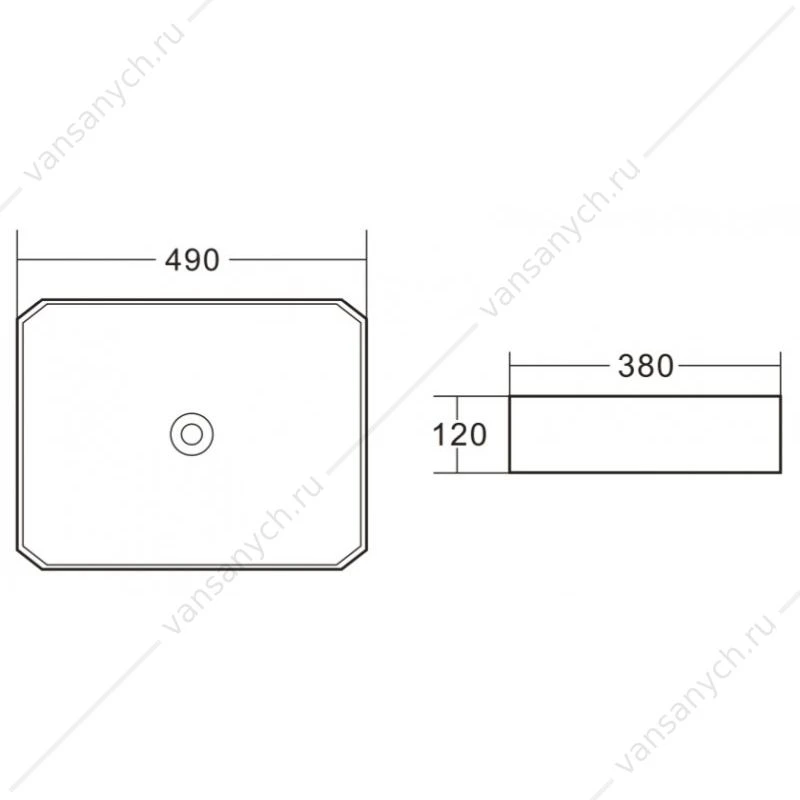 Раковина 49х38 накладная BELBAGNO BB1386 белый