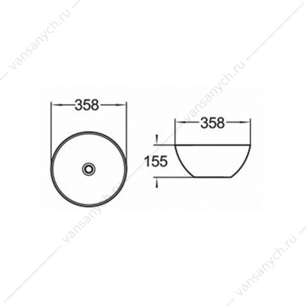 Раковина 36х36 COMFORTY 107 MB черная матовая