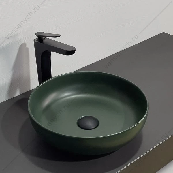 Раковина 36см COMFORTY 113MDG темно зеленый матовый круглая