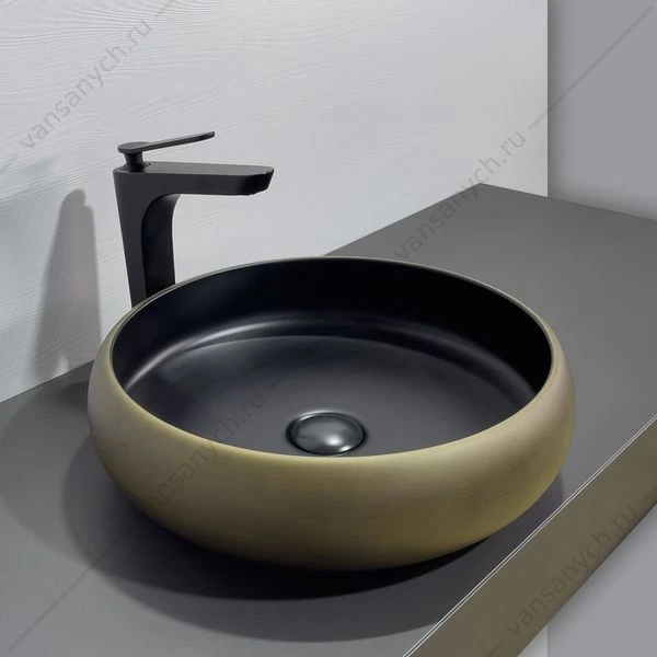 Раковина 41,5см COMFORTY 78651 бронза/черный матовый круглая накладная