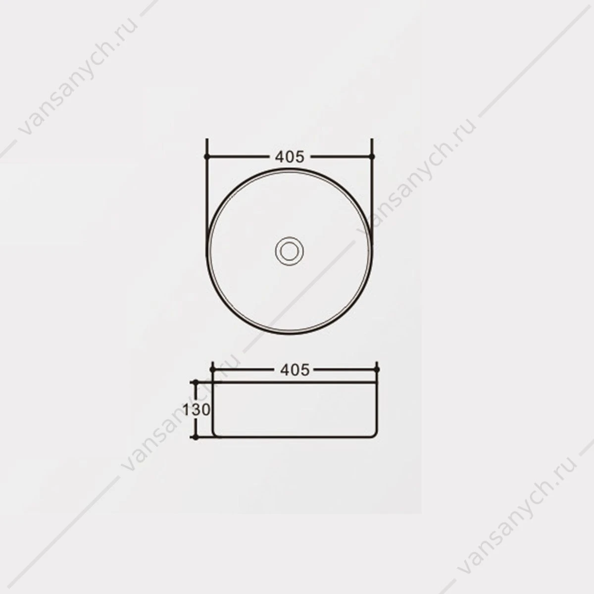 Раковина 40,5х40,5см Vincea VBS-316MB, накладная, черный