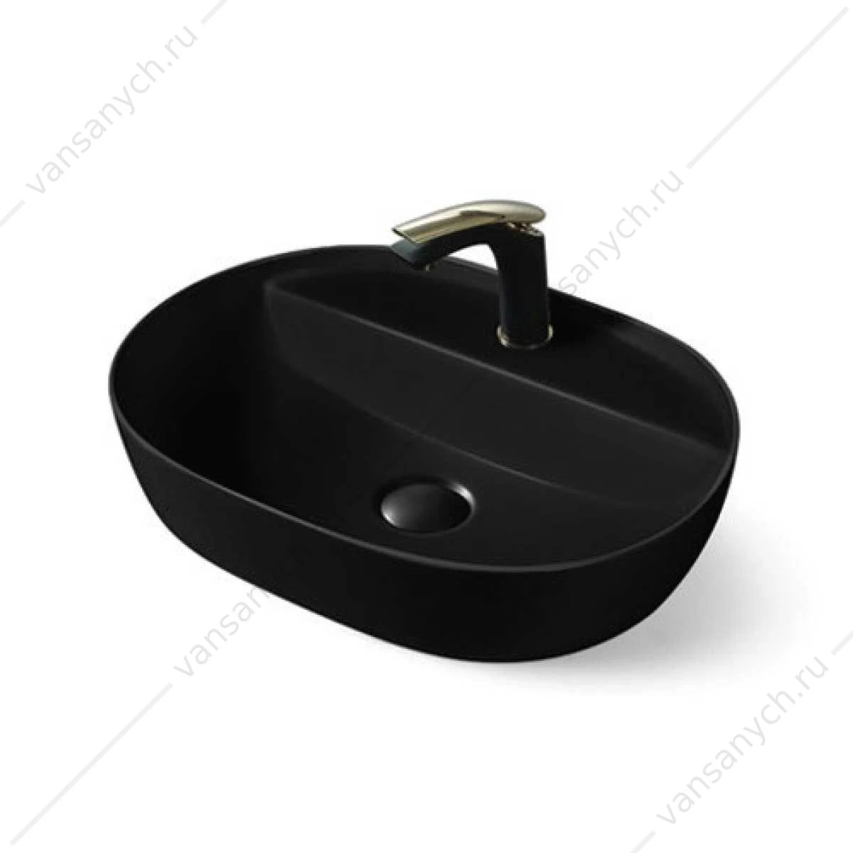 Раковина 50х38см Vincea VBS-121MB, накладная, черный