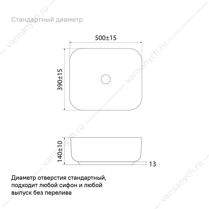 Раковина 50х39 накладная IDDIS Bridge белый BRIWM05i27