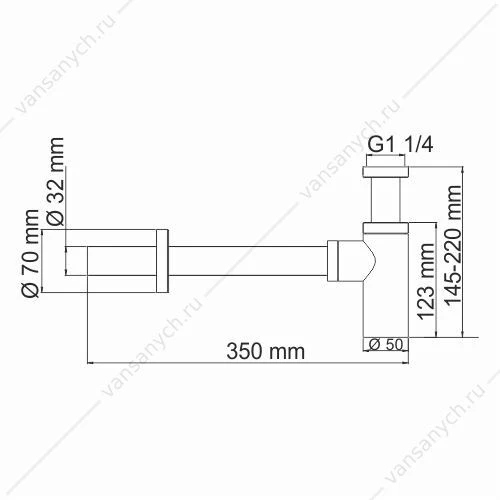 Сифон для раковины черный матовый A094