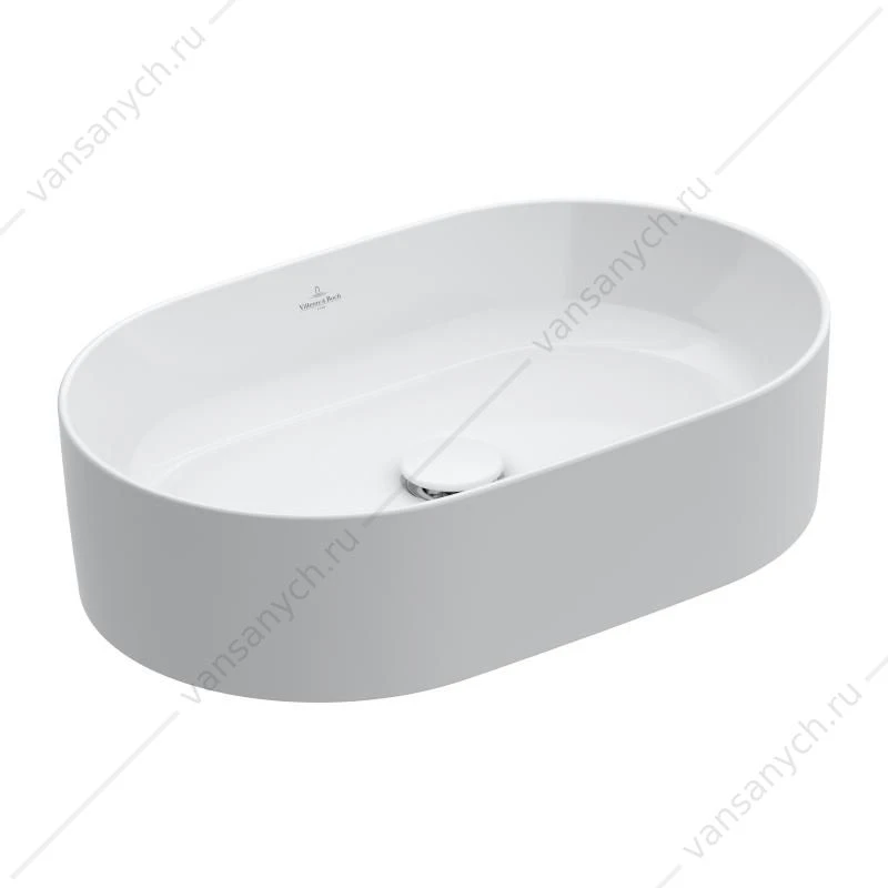 Раковина 56х36 накладная, Villeroy & Boch COLLARO, без перелива, TitanCeram, белый 4A195601