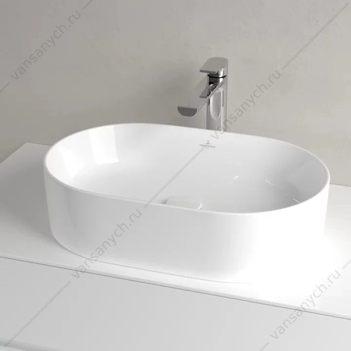 Раковина 56х36 накладная, Villeroy & Boch COLLARO, без перелива, TitanCeram, белый 4A195601