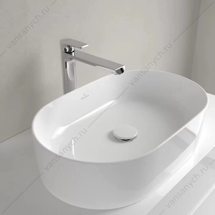Раковина 56х36 накладная, Villeroy & Boch COLLARO, без перелива, TitanCeram, белый 4A195601