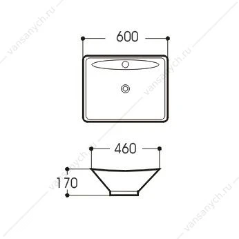 Раковина 60х46 накладная Aquatek белая AQ5518-00