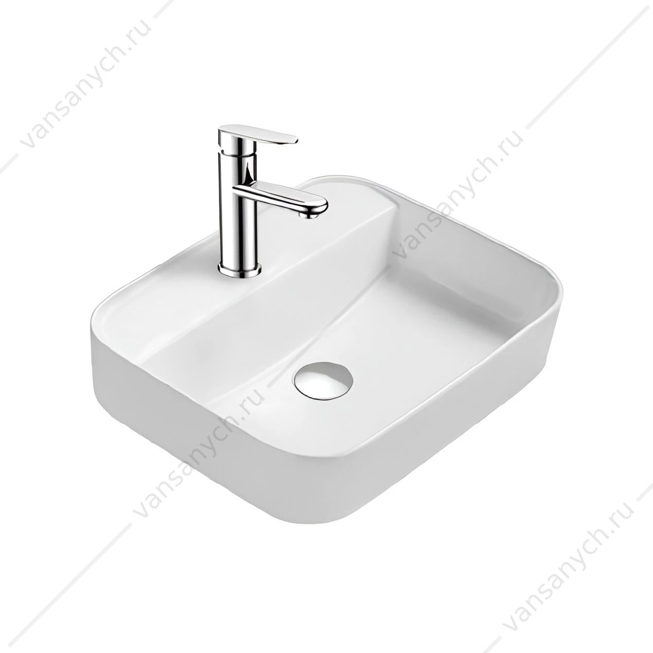 Раковина 50х39,5 накладная Aquatek ВЕГА белый матовый AQ5506-MW