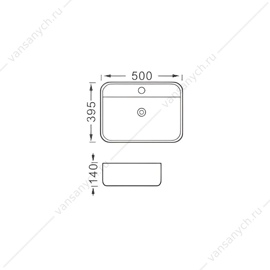 Раковина 50х39,5 накладная Aquatek ВЕГА белый матовый AQ5506-MW