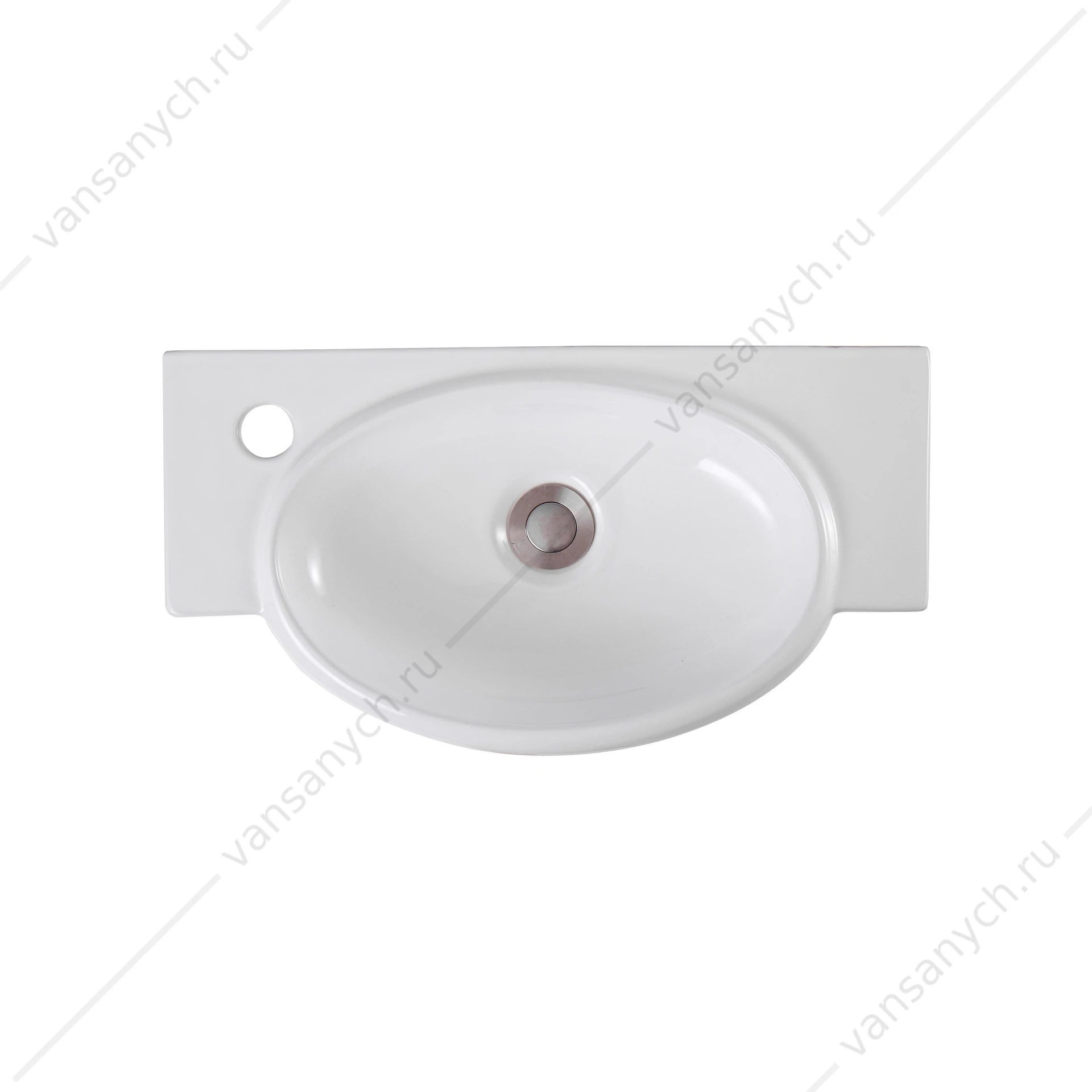 Раковина 51х27,5 Aquatek слив слева, белая подвесная AQ5329-00